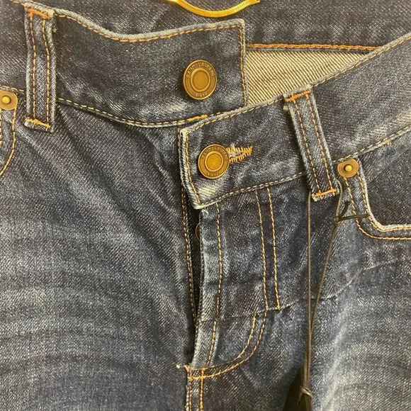 NWT Saint Laurent Asymmetrical Closure Straight Fit Jeans Blue Size 29 - Picture 6 of 8